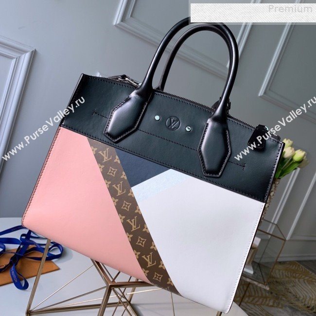 Louis Vuitton City Steamer PM Top Handle Bag in Printed Calfskin Patchwork M53802 Pink 2019 (KD-9073143)
