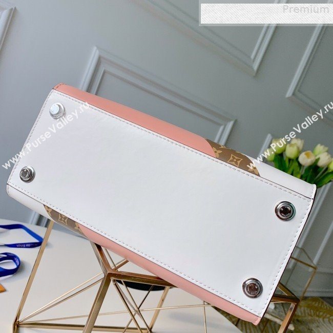 Louis Vuitton City Steamer MM Top Handle Bag in Printed Calfskin Patchwork M53802 Pink 2019 (KD-9073142)