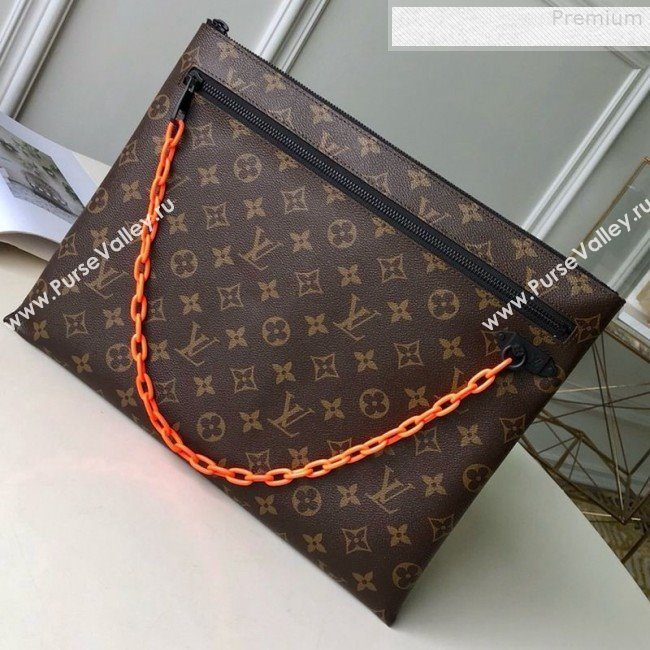 Louis Vuitton Mens A4 Pouch Chain Monogram Canvas M44484 2019 (FANG-9073160)