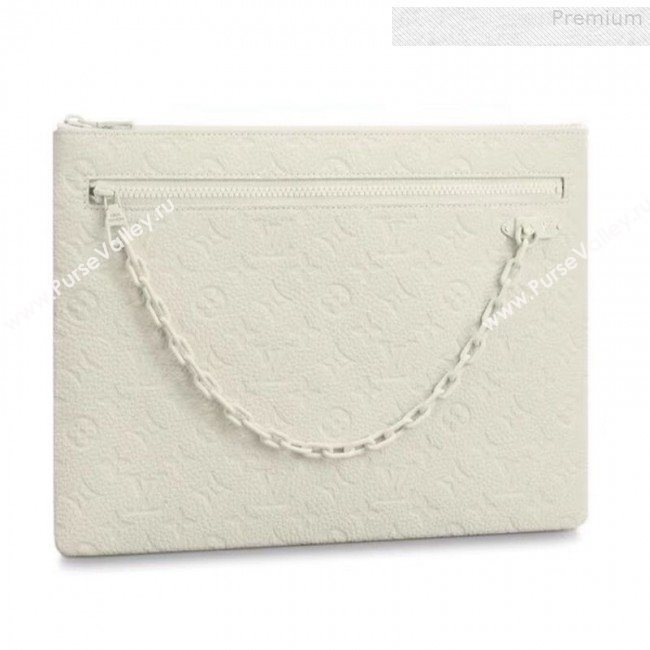 Louis Vuitton Mens A4 Pouch Chain Monogram Empreinte Leather M67462 2019 (FANG-9073158)