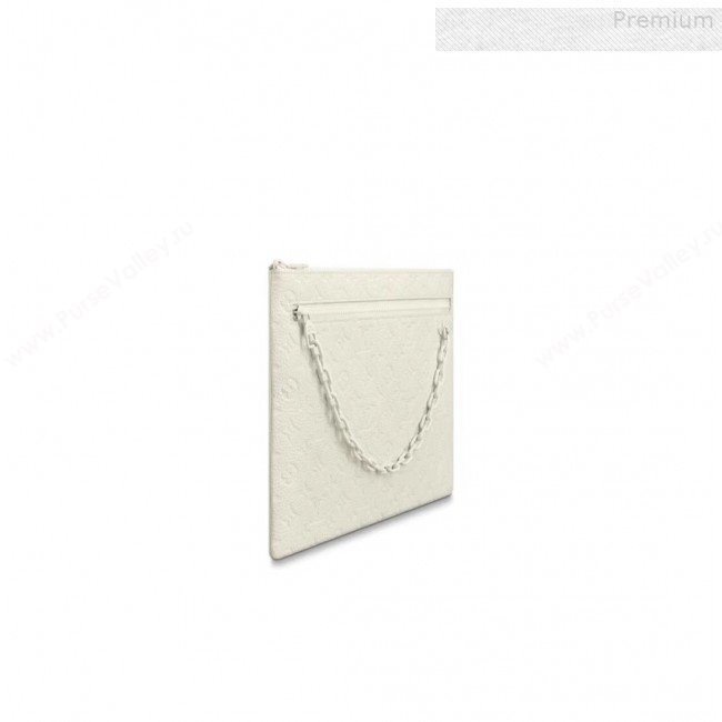 Louis Vuitton Mens A4 Pouch Chain Monogram Empreinte Leather M67462 2019 (FANG-9073158)