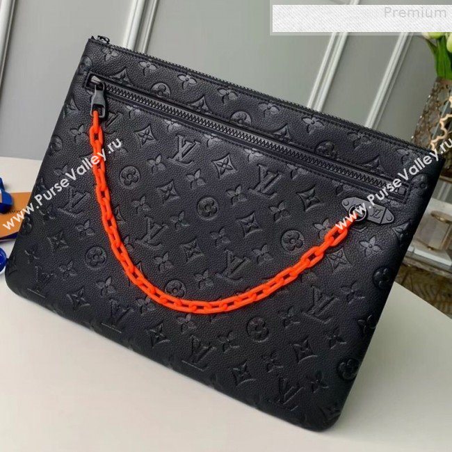 Louis Vuitton Mens A4 Pouch Chain Monogram Empreinte Leather M67461 2019 (FANG-9073159)