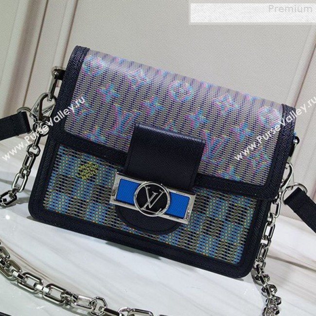 Louis Vuitton Mini Dauphine Monogram Pop Print Shoulder Bag M55454 Blue 2019 (GAOS-9073163)