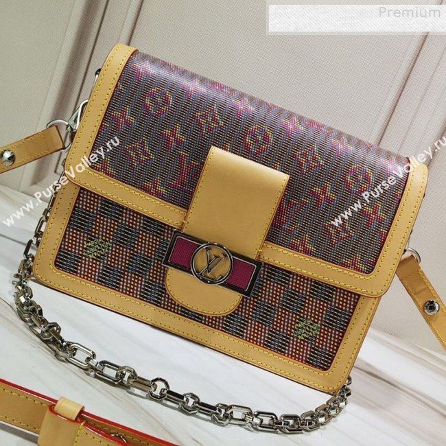 Louis Vuitton Dauphine MM Monogram Pop Print Shoulder Bag M55452 Red 2019 (GAOS-9073162)