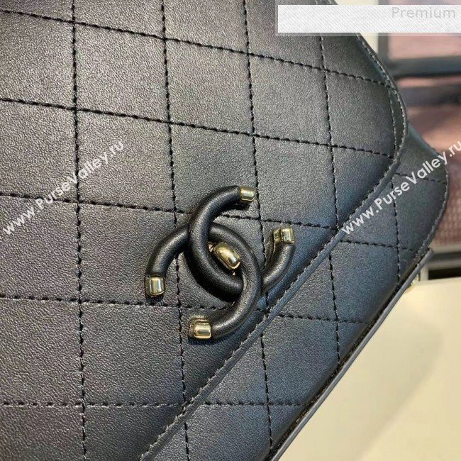 Chanel Quilted Calfskin Small Flap Bag AS0532 Black 2019 (KAIS-9080601)