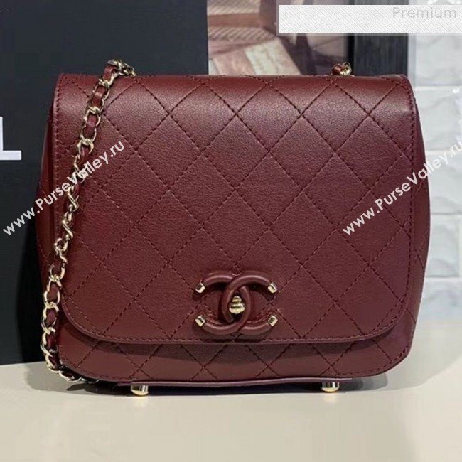 Chanel Quilted Calfskin Small Flap Bag AS0532 Burgundy 2019 (KAIS-9080602)