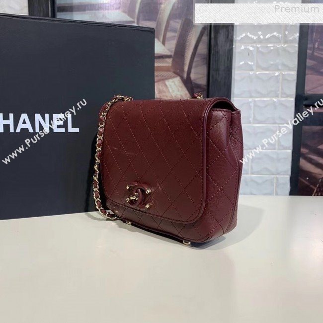 Chanel Quilted Calfskin Small Flap Bag AS0532 Burgundy 2019 (KAIS-9080602)