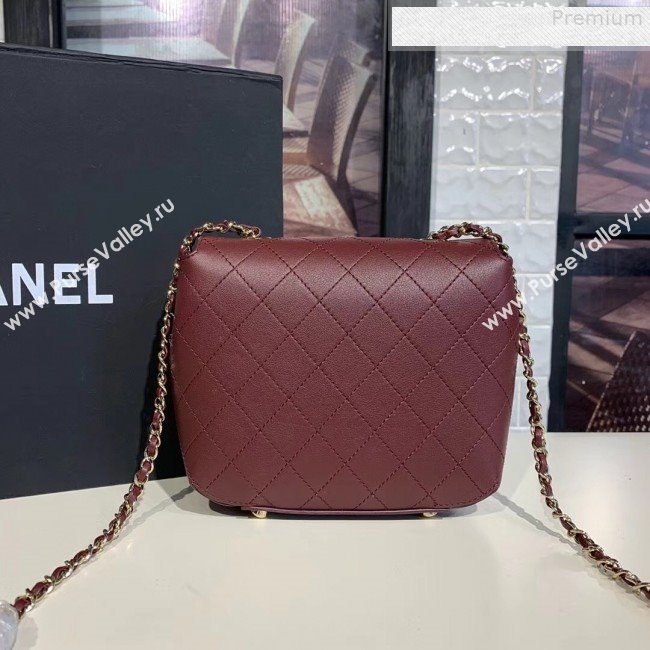 Chanel Quilted Calfskin Small Flap Bag AS0532 Burgundy 2019 (KAIS-9080602)