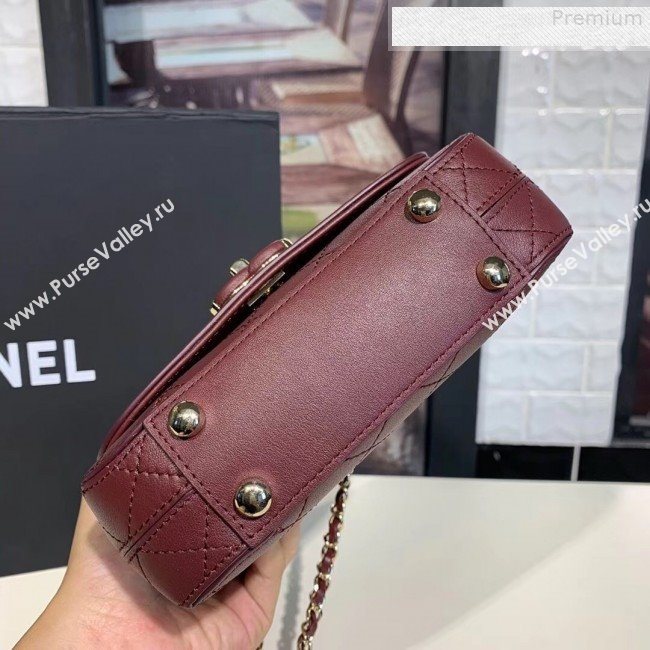 Chanel Quilted Calfskin Small Flap Bag AS0532 Burgundy 2019 (KAIS-9080602)