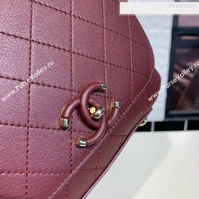 Chanel Quilted Calfskin Small Flap Bag AS0532 Burgundy 2019 (KAIS-9080602)