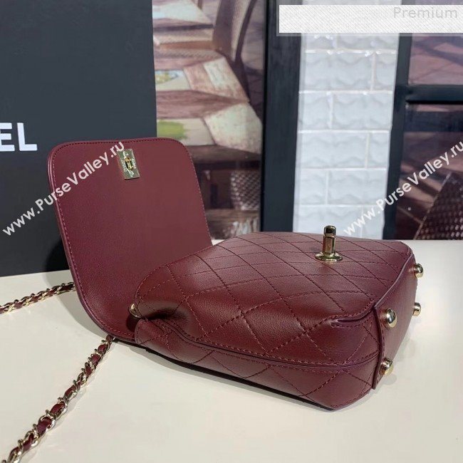 Chanel Quilted Calfskin Small Flap Bag AS0532 Burgundy 2019 (KAIS-9080602)