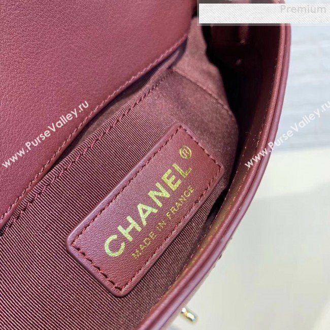 Chanel Quilted Calfskin Small Flap Bag AS0532 Burgundy 2019 (KAIS-9080602)