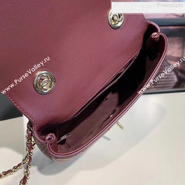 Chanel Quilted Calfskin Small Flap Bag AS0532 Burgundy 2019 (KAIS-9080602)