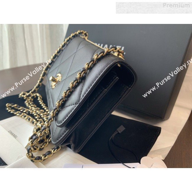 Chanel Quilted Lambskin Wallet on Chain WOC A80982 Black 2019 (BLWX-9080605)