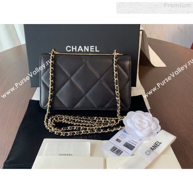 Chanel Quilted Lambskin Wallet on Chain WOC A80982 Black 2019 (BLWX-9080605)