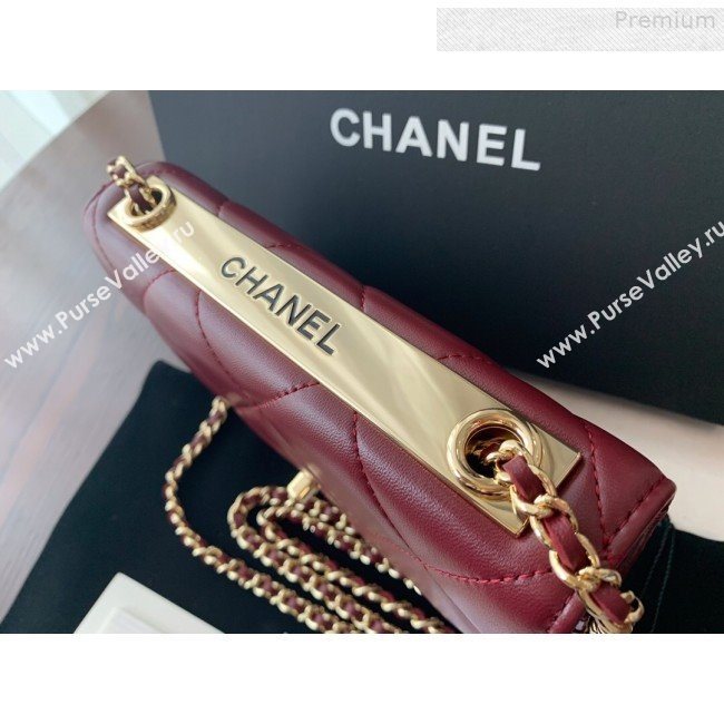 Chanel Quilted Lambskin Wallet on Chain WOC A80982 Burgundy 2019 (BLWX-9080604)