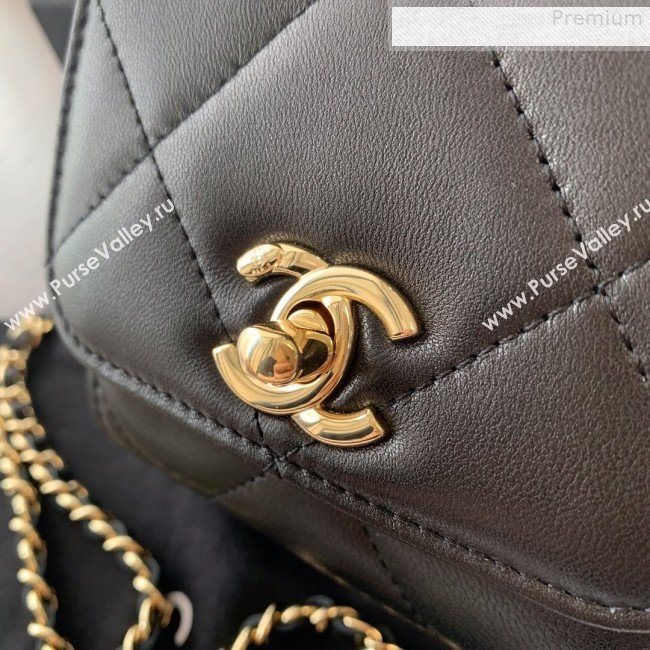 Chanel Quilted Lambskin Clutch with Chain A81633 Black Leather 2019 (BLWX-9080606)