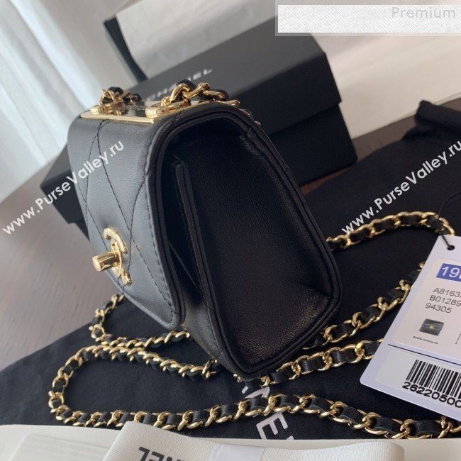 Chanel Quilted Lambskin Clutch with Chain A81633 Black Leather 2019 (BLWX-9080606)