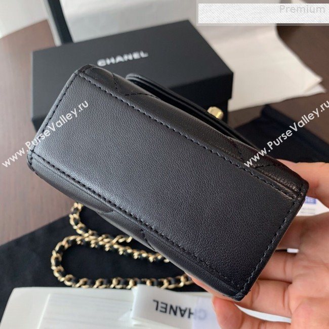 Chanel Quilted Lambskin Clutch with Chain A81633 Black Leather 2019 (BLWX-9080606)