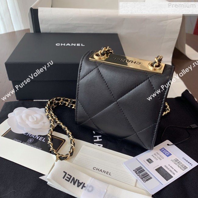 Chanel Quilted Lambskin Clutch with Chain A81633 Black Leather 2019 (BLWX-9080606)
