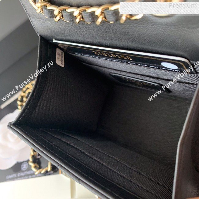 Chanel Quilted Lambskin Clutch with Chain A81633 Black Leather 2019 (BLWX-9080606)