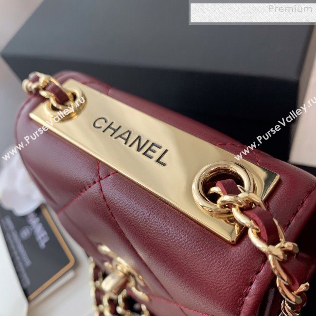Chanel Quilted Lambskin Clutch with Chain A81633 Burgundy 2019 (BLWX-9080607)