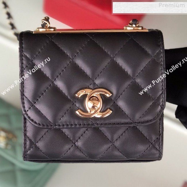 Chanel Quilted Lambskin Clutch with Chain A81633 Black/Gold 2019  (FM-9080613)