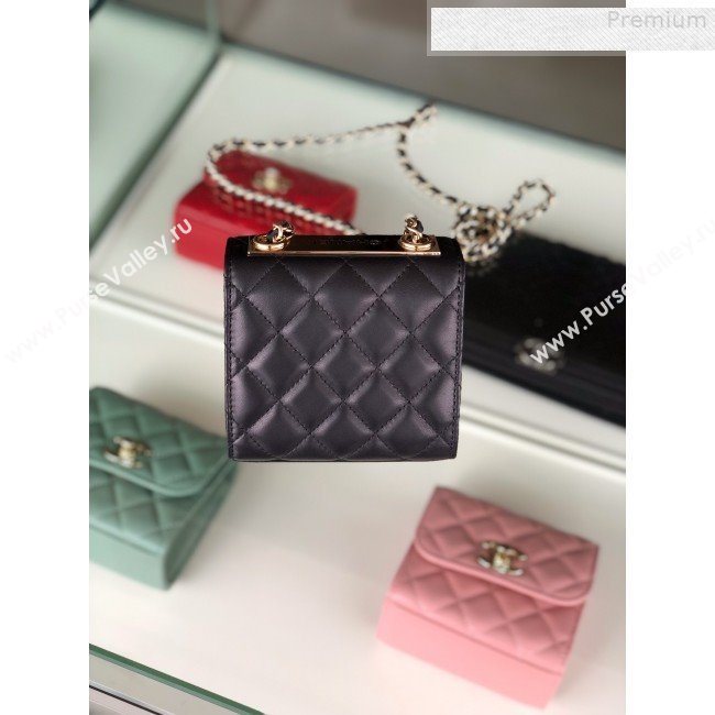Chanel Quilted Lambskin Clutch with Chain A81633 Black/Gold 2019  (FM-9080613)