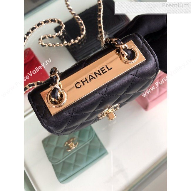 Chanel Quilted Lambskin Clutch with Chain A81633 Black/Gold 2019  (FM-9080613)