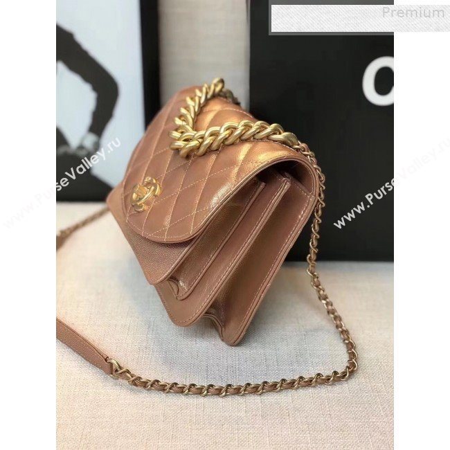 Chanel Quilted Metallic Calfskin Small Flap Bag AS0784 Bronze Gold 2019 (GANEN-9080619)