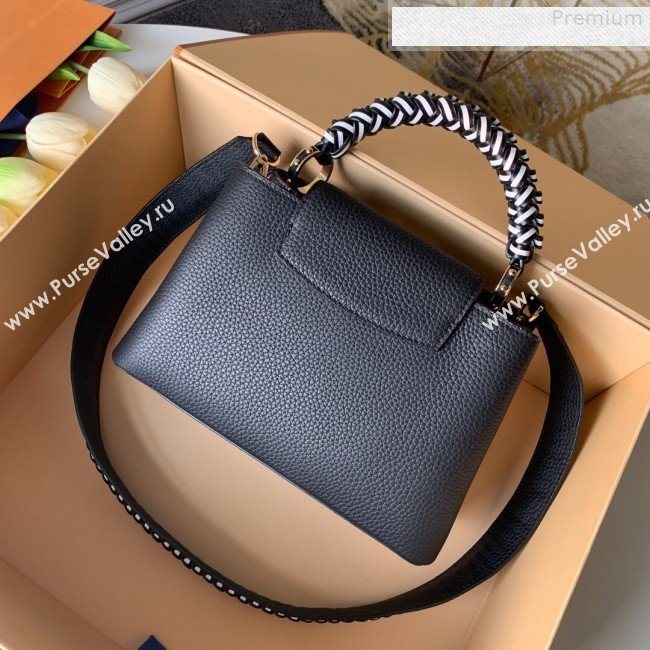 Louis Vuitton Capucines BB with Braided Handle M55236 Black/White 2019 (KD-9080622)