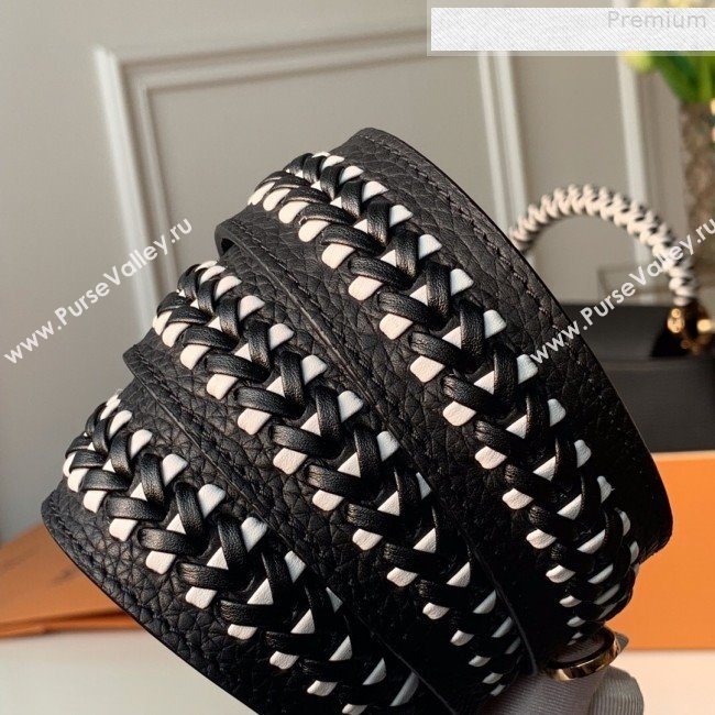 Louis Vuitton Capucines BB with Braided Handle M55236 Black/White 2019 (KD-9080622)