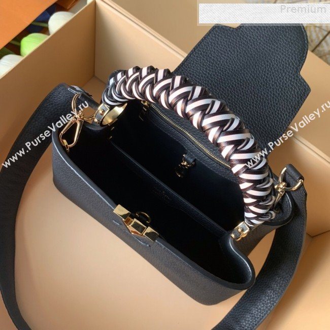 Louis Vuitton Capucines BB with Braided Handle M55236 Black/White 2019 (KD-9080622)
