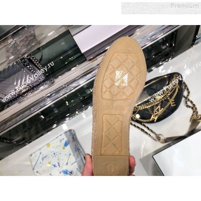 Chanel CC Laminated Leather Espadrilles G29762 Gold/Black 2019 (XO-9080308)