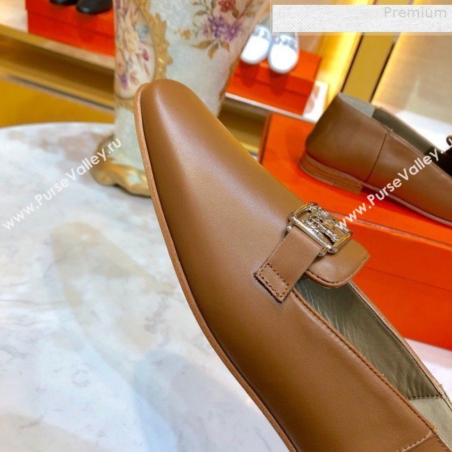 Hermes Vincennes Calfskin Flat Loafers Brown 2019 (SIYA-9080755)