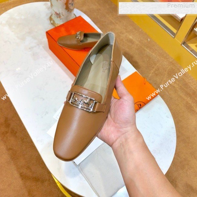 Hermes Vincennes Calfskin Flat Loafers Brown 2019 (SIYA-9080755)