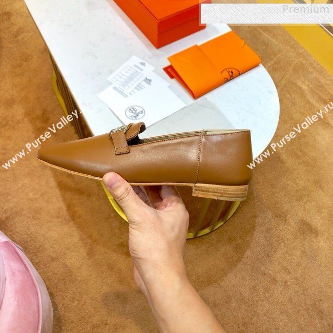 Hermes Vincennes Calfskin Flat Loafers Brown 2019 (SIYA-9080755)