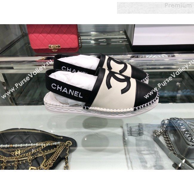 Chanel Slingback Espadrilles G34817 White/Black 2019 (XO-9080759)