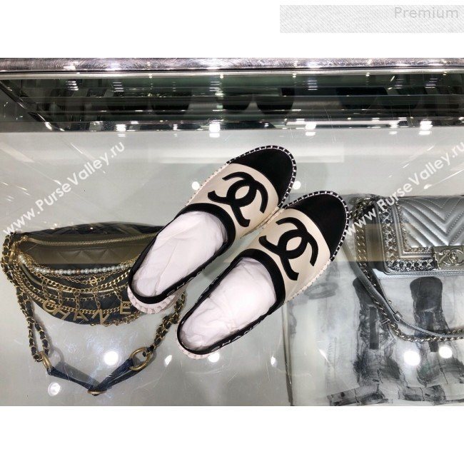 Chanel Slingback Espadrilles G34817 White/Black 2019 (XO-9080759)