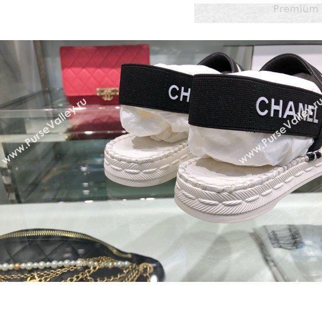 Chanel Slingback Espadrilles G34817 White/Black 2019 (XO-9080759)