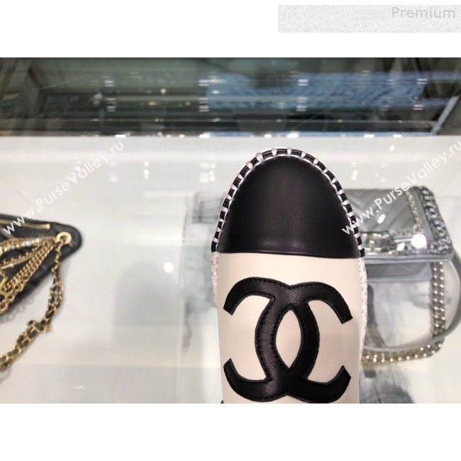Chanel Slingback Espadrilles G34817 White/Black 2019 (XO-9080759)
