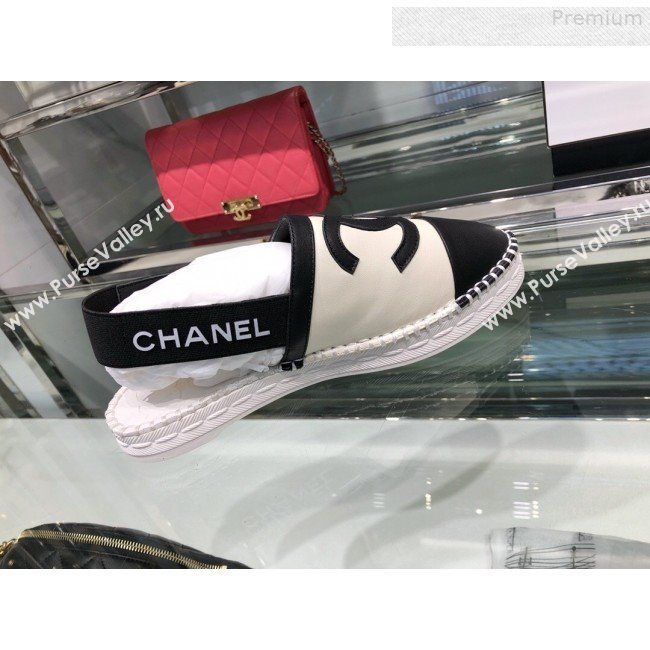 Chanel Slingback Espadrilles G34817 White/Black 2019 (XO-9080759)