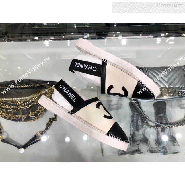 Chanel Slingback Espadrilles G34817 White/Black 2019 (XO-9080759)