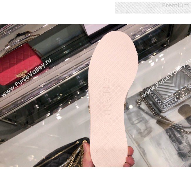 Chanel Slingback Espadrilles G34817 White/Gold 2019 (XO-9080760)