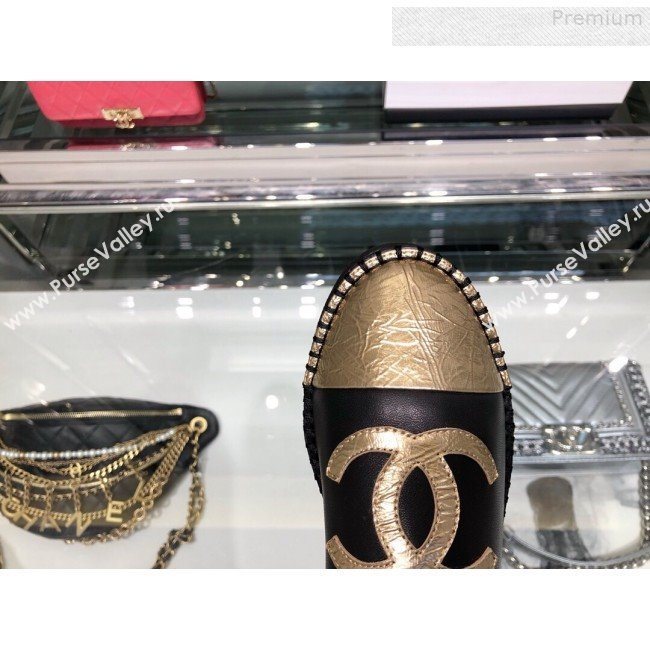 Chanel Slingback Espadrilles G34817 Black/Gold 2019 (XO-9080761)