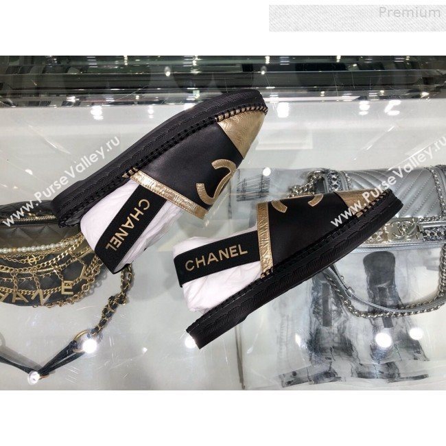 Chanel Slingback Espadrilles G34817 Black/Gold 2019 (XO-9080761)