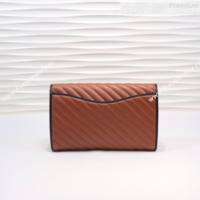 Gucci GG Diagonal Marmont Clutch ‎498079 Brown 2019 (MINGH-9080663)