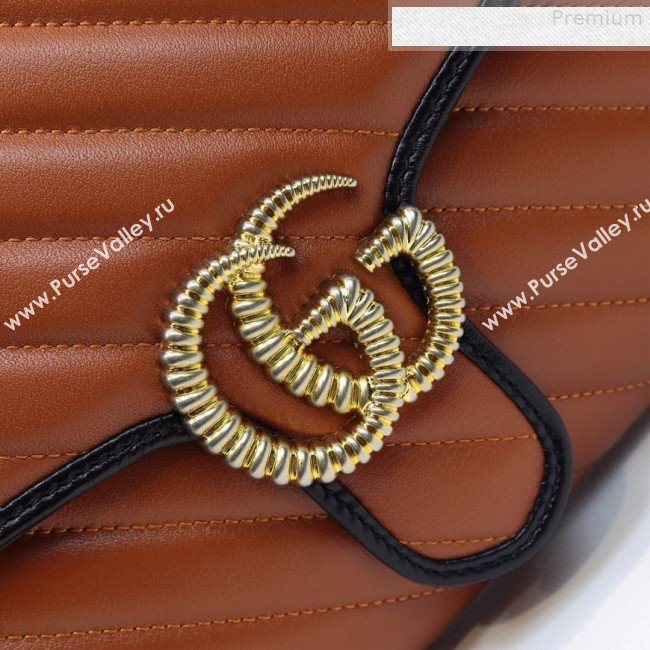 Gucci GG Diagonal Marmont Clutch ‎498079 Brown 2019 (MINGH-9080663)