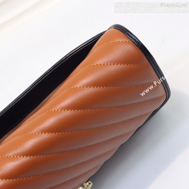 Gucci GG Diagonal Marmont Clutch ‎498079 Brown 2019 (MINGH-9080663)