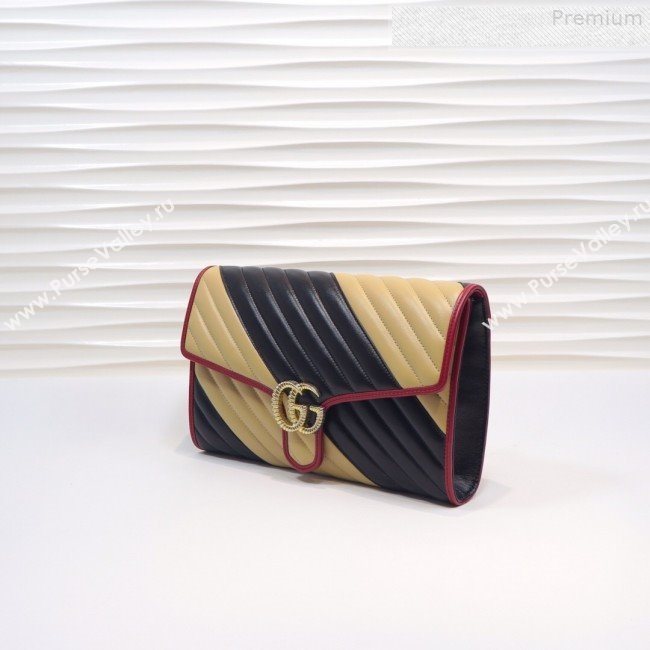 Gucci GG Diagonal Marmont Clutch ‎498079 Beige 2019 (MINGH-9080662)